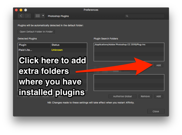 affinity photo add plugins